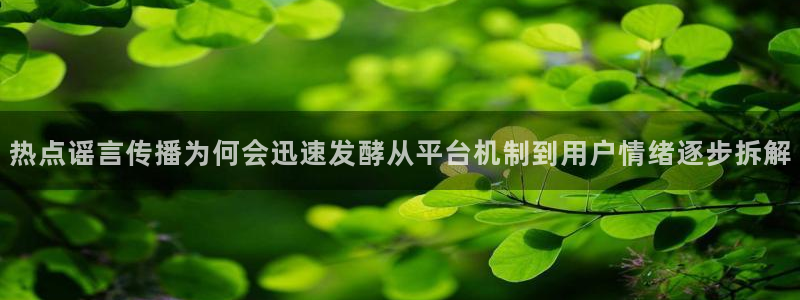 51吃瓜动态：热点谣言传播为何会迅速发酵从平台机制到用户情绪逐步拆解