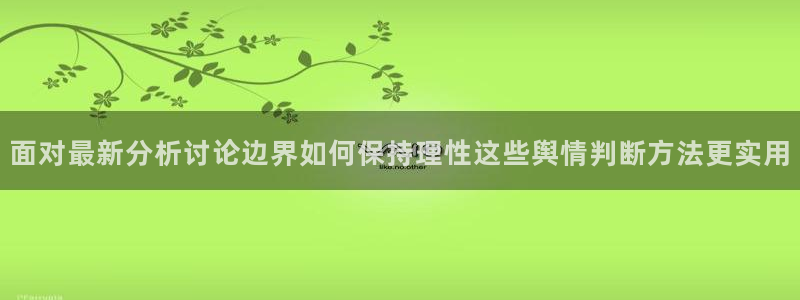 51吃瓜网页入口:面对最新分析讨论边界如何保持理性这些舆情判断方法更实用